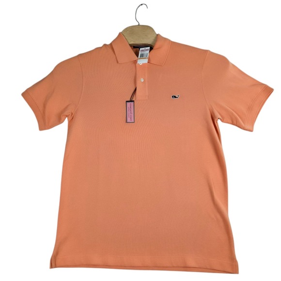 New Vineyard Vines Mens Pique Polo Size Small Orange Whip‎ Casual Modern Summer - Picture 1 of 14